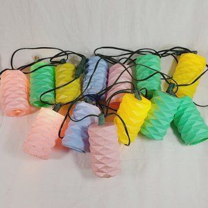 2 Strands Vintage Blow Mold Plastic RV Camper Patio Lantern String Lights Tiki